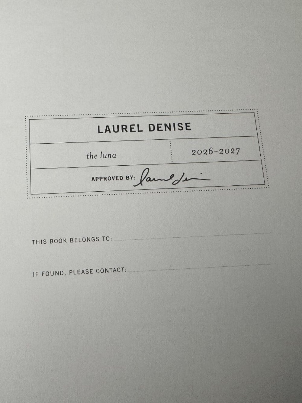 The Luna Planner by Laurel Denise Academic Calendar July 26 - June 27